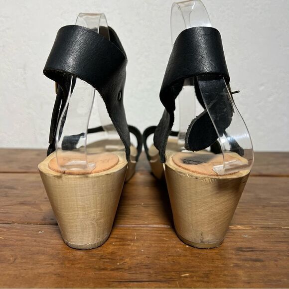 BRYR Rachel Sandal Toe High Heel Black Leather Clogs in Coal 40EU/10US - Picture 4 of 13